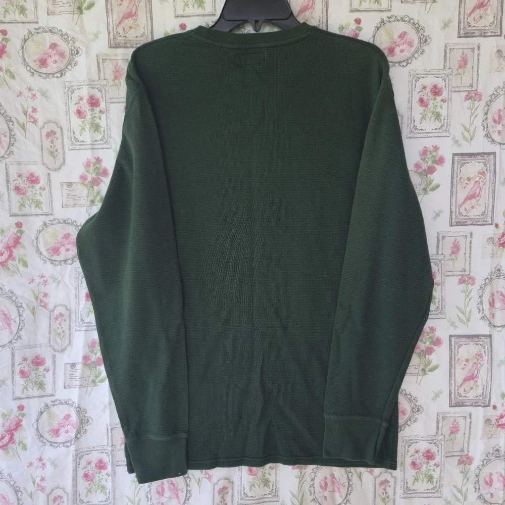 Polo Ralph Lauren Long Sleeve Crewneck Thermal Knit Sleepwear Top Green Men's L